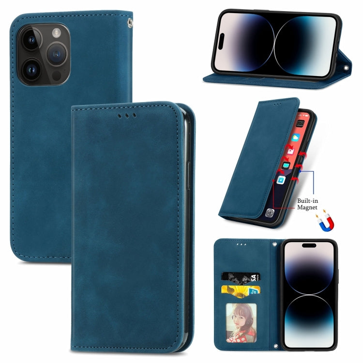 Retro Skin Feel Magnetic Leather Phone Case, For iPhone 16, For iPhone 15 Pro Max, For iPhone 15 Pro, For  iPhone 15 Plus