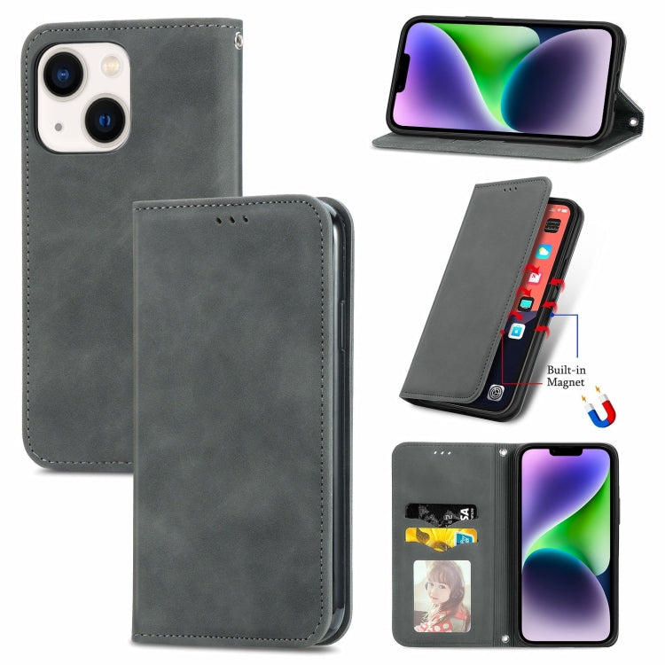 Retro Skin Feel Magnetic Leather Phone Case, For iPhone 16, For iPhone 15 Pro Max, For iPhone 15 Pro, For  iPhone 15 Plus