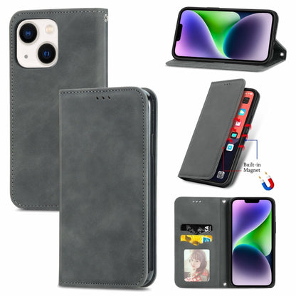Retro Skin Feel Magnetic Leather Phone Case, For iPhone 16, For iPhone 15 Pro Max, For iPhone 15 Pro, For  iPhone 15 Plus