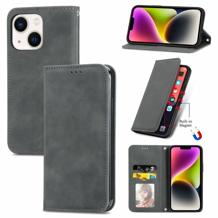 Retro Skin Feel Magnetic Flip Leather Phone Case