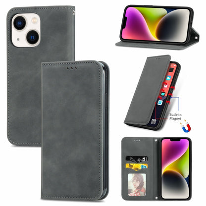 Retro Skin Feel Magnetic Flip Leather Phone Case
