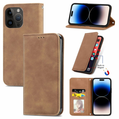 Retro Skin Feel Magnetic Flip Leather Phone Case