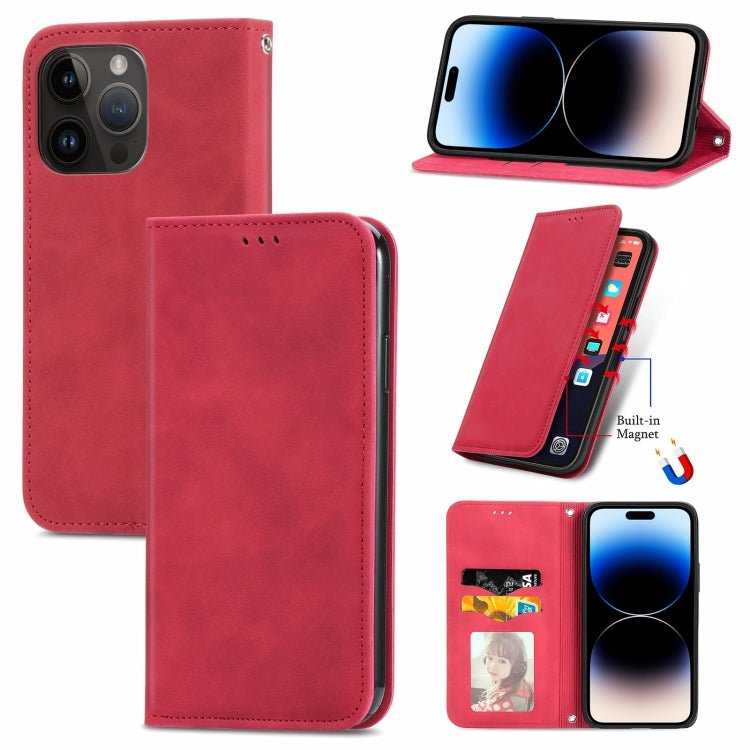 Retro Skin Feel Magnetic Flip Leather Phone Case