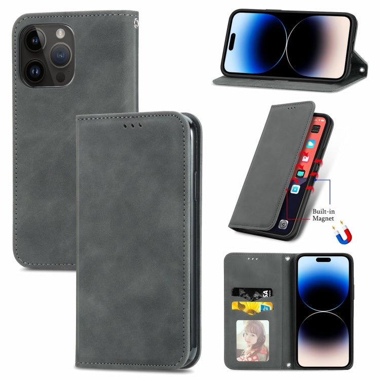 Retro Skin Feel Magnetic Flip Leather Phone Case