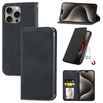 Retro Skin Feel Magnetic Leather Phone Case, For iPhone 18 Pro, For iPhone 18 Pro Max, For iPhone 17e / 16e, For iPhone 16 Pro Max