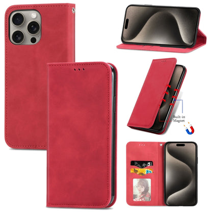 Retro Skin Feel Magnetic Leather Phone Case, For iPhone 18 Pro, For iPhone 18 Pro Max, For iPhone 17e / 16e, For iPhone 16 Pro Max