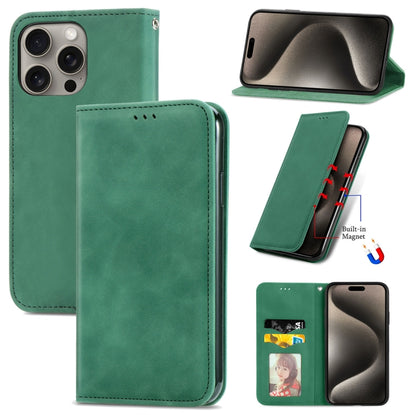 Retro Skin Feel Magnetic Leather Phone Case, For iPhone 17e / 16e, For iPhone 16 Pro Max, For iPhone 16 Pro, For iPhone 16 Plus