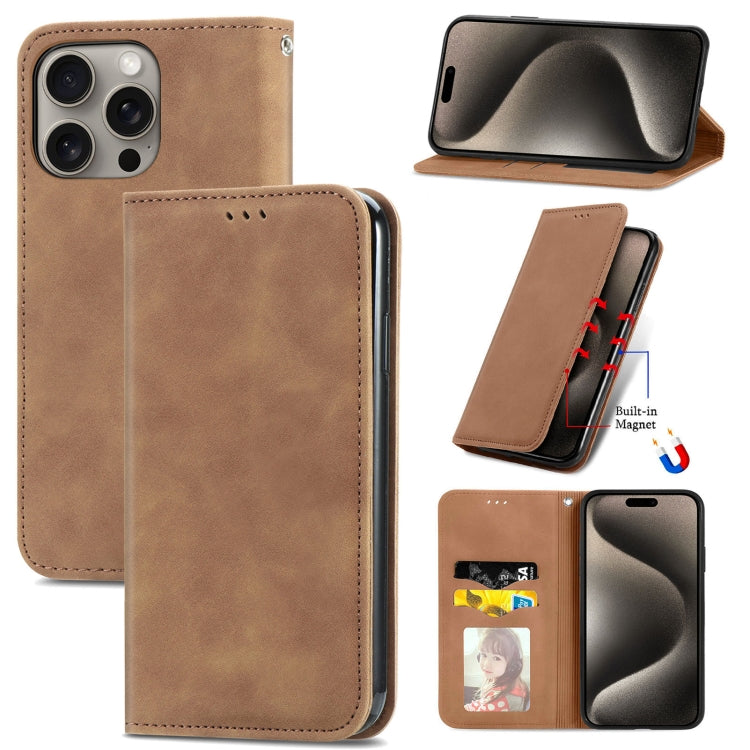 Retro Skin Feel Magnetic Flip Leather Phone Case