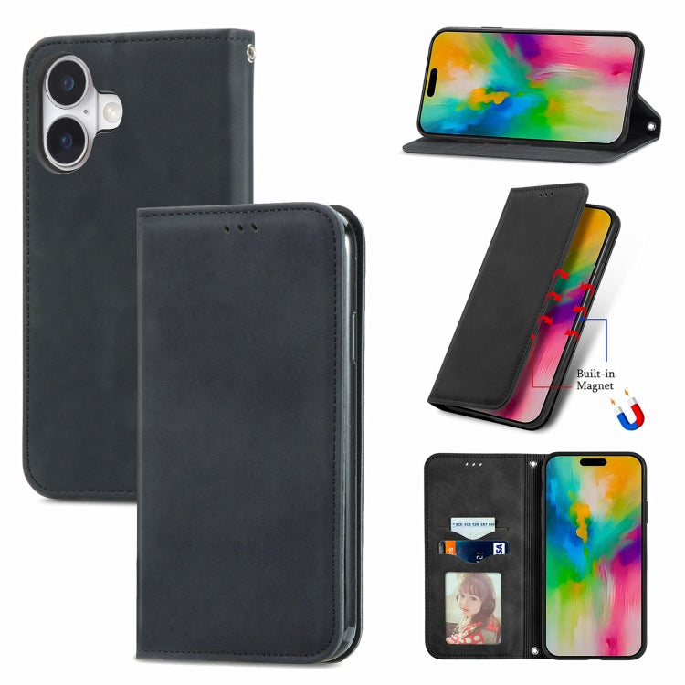 Retro Skin Feel Magnetic Leather Phone Case, For iPhone 17e / 16e, For iPhone 16 Pro Max, For iPhone 16 Pro, For iPhone 16 Plus