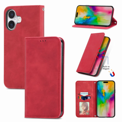 Retro Skin Feel Magnetic Leather Phone Case, For iPhone 17e / 16e, For iPhone 16 Pro Max, For iPhone 16 Pro, For iPhone 16 Plus