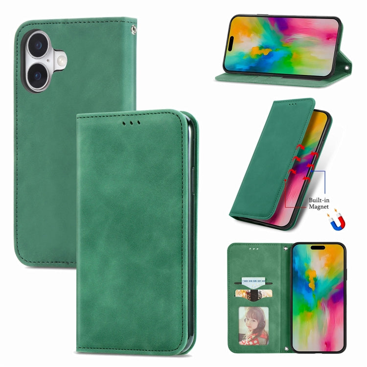 Retro Skin Feel Magnetic Leather Phone Case, For iPhone 17e / 16e, For iPhone 16 Pro Max, For iPhone 16 Pro, For iPhone 16 Plus