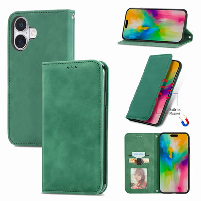 Retro Skin Feel Magnetic Leather Phone Case, For iPhone 17e / 16e, For iPhone 16 Pro Max, For iPhone 16 Pro, For iPhone 16 Plus