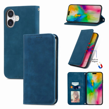 Retro Skin Feel Magnetic Leather Phone Case, For iPhone 17e / 16e, For iPhone 16 Pro Max, For iPhone 16 Pro, For iPhone 16 Plus