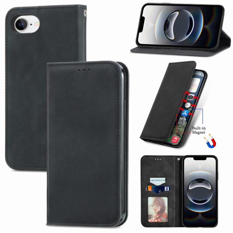 Retro Skin Feel Magnetic Leather Phone Case, For iPhone 18 Pro, For iPhone 18 Pro Max, For iPhone 17e / 16e, For iPhone 16 Pro Max