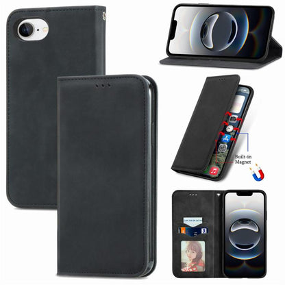 Retro Skin Feel Magnetic Leather Phone Case, For iPhone 18 Pro, For iPhone 18 Pro Max, For iPhone 17e / 16e, For iPhone 16 Pro Max
