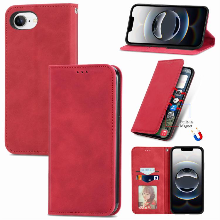 Retro Skin Feel Magnetic Leather Phone Case, For iPhone 18 Pro, For iPhone 18 Pro Max, For iPhone 17e / 16e, For iPhone 16 Pro Max