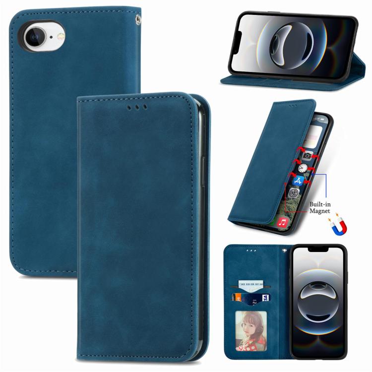 Retro Skin Feel Magnetic Leather Phone Case, For iPhone 18 Pro, For iPhone 18 Pro Max, For iPhone 17e / 16e, For iPhone 16 Pro Max