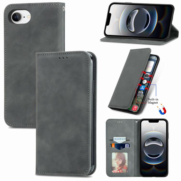 Retro Skin Feel Magnetic Leather Phone Case, For iPhone 18 Pro, For iPhone 18 Pro Max, For iPhone 17e / 16e, For iPhone 16 Pro Max