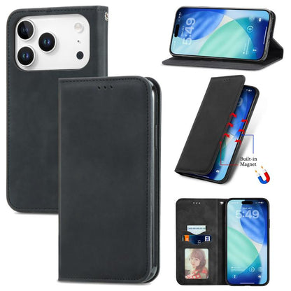 Retro Skin Feel Magnetic Leather Phone Case, For iPhone 18 Pro, For iPhone 18 Pro Max, For iPhone 17e / 16e, For iPhone 16 Pro Max
