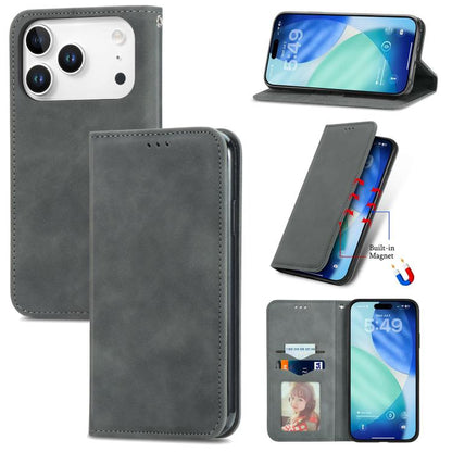 Retro Skin Feel Magnetic Leather Phone Case, For iPhone 18 Pro, For iPhone 18 Pro Max, For iPhone 17e / 16e, For iPhone 16 Pro Max