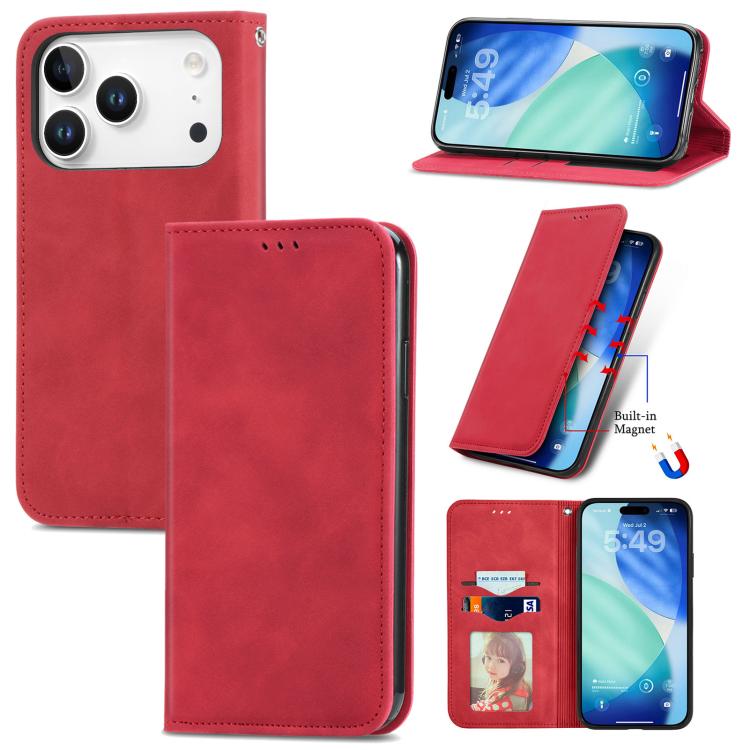 Retro Skin Feel Magnetic Leather Phone Case, For iPhone 18 Pro, For iPhone 18 Pro Max, For iPhone 17e / 16e, For iPhone 16 Pro Max