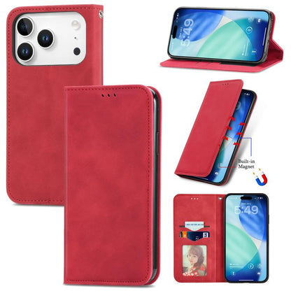 Retro Skin Feel Magnetic Leather Phone Case, For iPhone 18 Pro, For iPhone 18 Pro Max, For iPhone 17e / 16e, For iPhone 16 Pro Max
