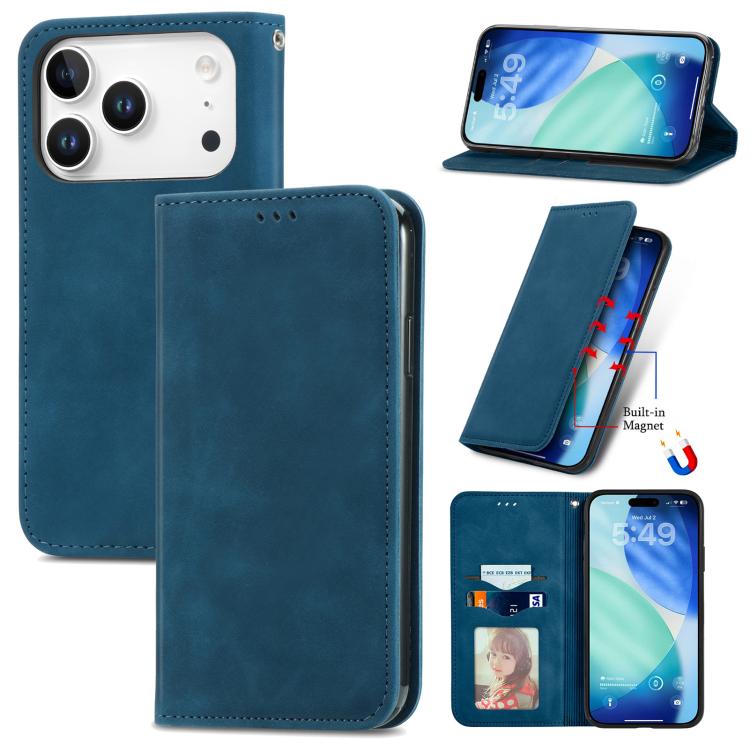 Retro Skin Feel Magnetic Leather Phone Case, For iPhone 18 Pro, For iPhone 18 Pro Max, For iPhone 17e / 16e, For iPhone 16 Pro Max