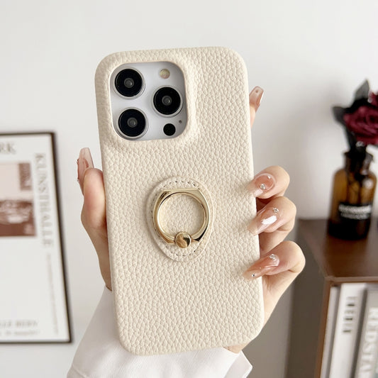 Litchi Texture Ring Holder Shockproof Phone Case, For iPhone 15 Pro Max, For iPhone 15 Pro, For iPhone 15 Plus