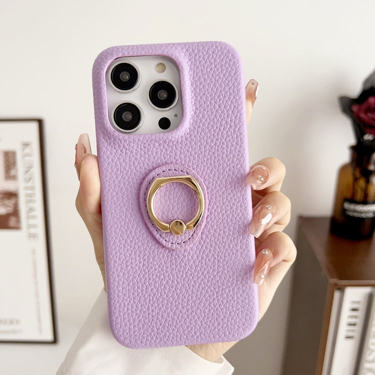 Litchi Texture Ring Holder Shockproof Phone Case