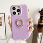 Litchi Texture Ring Holder Shockproof Phone Case