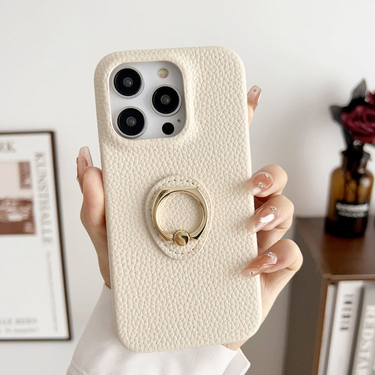 Litchi Texture Ring Holder Shockproof Phone Case