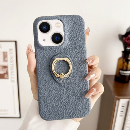 Litchi Texture Ring Holder Shockproof Phone Case, For iPhone 15 Pro Max, For iPhone 15 Pro, For iPhone 15 Plus