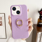Litchi Texture Ring Holder Shockproof Phone Case, For iPhone 15