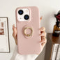 Litchi Texture Ring Holder Shockproof Phone Case, For iPhone 15
