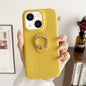 Litchi Texture Ring Holder Shockproof Phone Case, For iPhone 15
