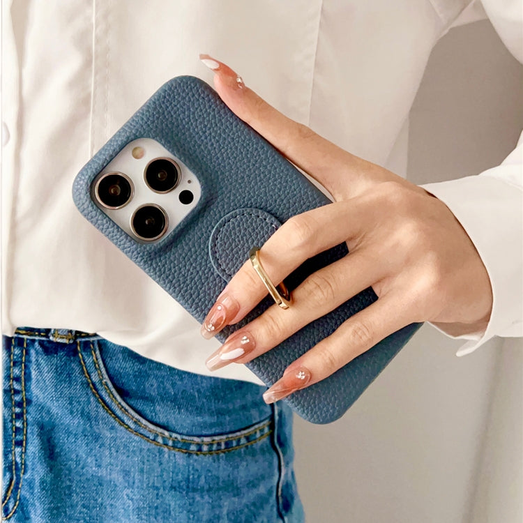 Litchi Texture Ring Holder Shockproof Phone Case, For iPhone 15 Pro Max, For iPhone 15 Pro, For iPhone 15 Plus