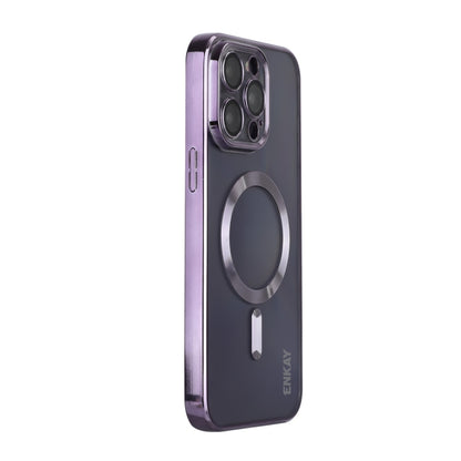 ENKAY Hat-Prince Magsafe Electroplated TPU Clear Shockproof Phone Case, For iPhone 15 Pro Max, For iPhone 15 Pro, For iPhone 15 Plus