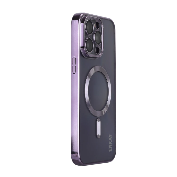 ENKAY Hat-Prince Magsafe Electroplated TPU Clear Shockproof Phone Case, For iPhone 15 Pro Max, For iPhone 15 Pro, For iPhone 15 Plus