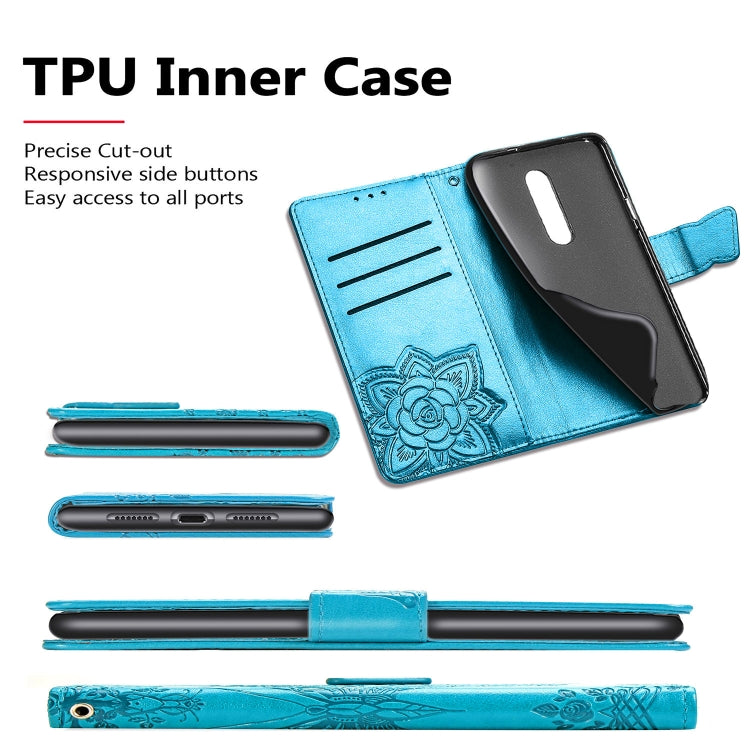 Butterfly Love Flowers Embossing Horizontal Flip Leather Case for One Plus 7 Pro with Holder & Card Slots & Wallet & Lanyard, For OnePlus 7 Pro