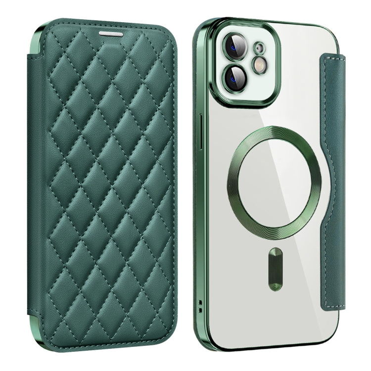 Shield Magsafe RFID Anti-theft Rhombus Leather Phone Case, For iPhone 12, For iPhone 12 Pro Max, For iPhone 12 Pro