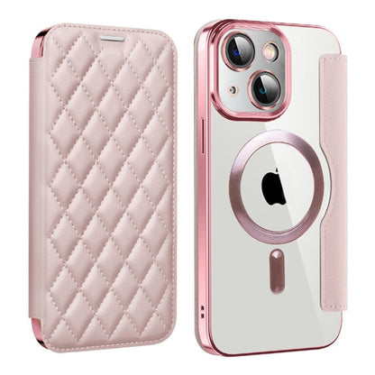 Shield Magsafe RFID Anti-theft Rhombus Leather Phone Case, For iPhone 15, For iPhone 14 Plus, For iPhone 14