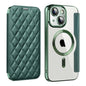 Shield Magsafe RFID Anti-theft Rhombus Leather Phone Case, For iPhone 15, For iPhone 14 Plus, For iPhone 14
