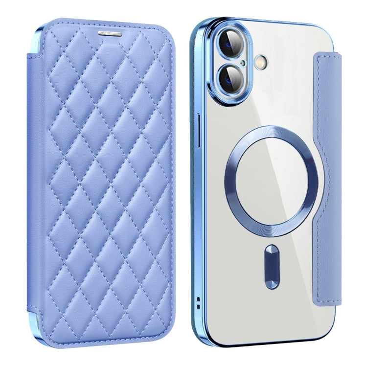 Shield Magsafe RFID Anti-theft Rhombus Leather Phone Case, For iPhone 16 Pro, For iPhone 16 Plus, For iPhone 16