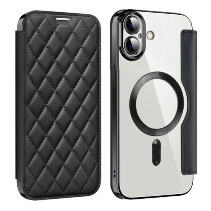 Shield Magsafe RFID Anti-theft Rhombus Leather Phone Case, For iPhone 16 Pro, For iPhone 16 Plus, For iPhone 16