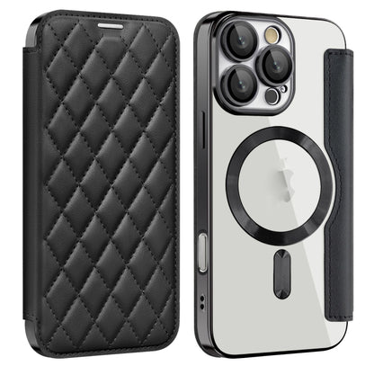 Shield Magsafe RFID Anti-theft Rhombus Leather Phone Case, For iPhone 16 Pro, For iPhone 16 Plus, For iPhone 16