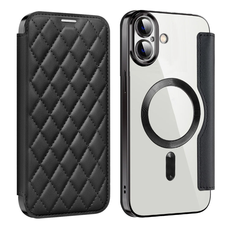Shield Magsafe RFID Anti-theft Rhombus Leather Phone Case, For iPhone 16 Pro, For iPhone 16 Plus, For iPhone 16