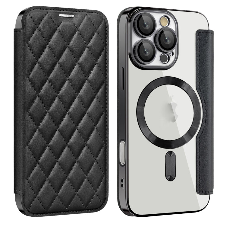 Shield Magsafe RFID Anti-theft Rhombus Leather Phone Case, For iPhone 17, For iPhone Air, For iPhone 16 Pro Max