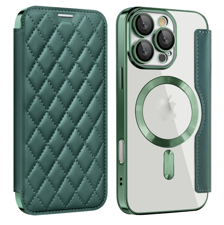 Shield Magsafe RFID Anti-theft Rhombus Leather Phone Case, For iPhone 17, For iPhone Air, For iPhone 16 Pro Max