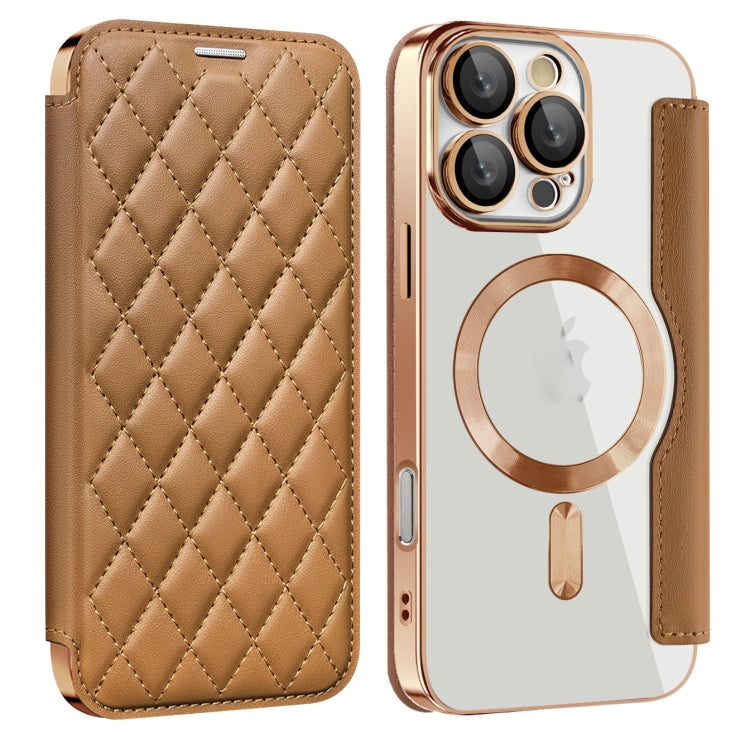 Shield Magsafe RFID Anti-theft Rhombus Leather Phone Case, For iPhone 17, For iPhone Air, For iPhone 16 Pro Max