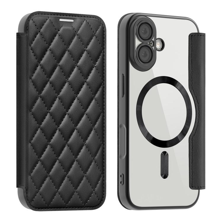 Shield Magsafe RFID Anti-theft Rhombus Leather Phone Case, For iPhone 17 Pro, For iPhone 17, For iPhone Air